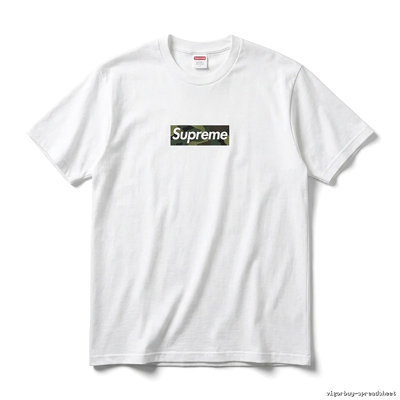 Supreme Camouflage Simple White T-shirt