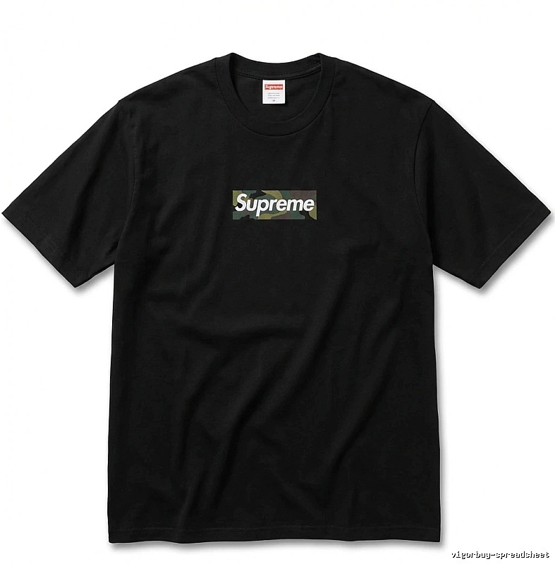 Supreme camouflage style black T-shirt