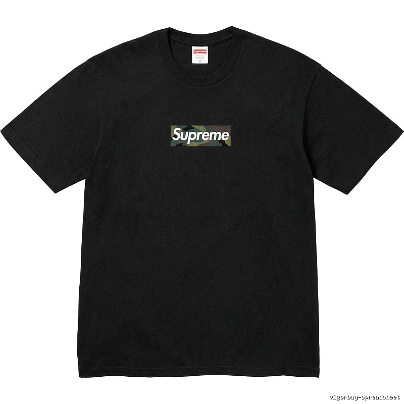 Supreme camouflage style black T-shirt
