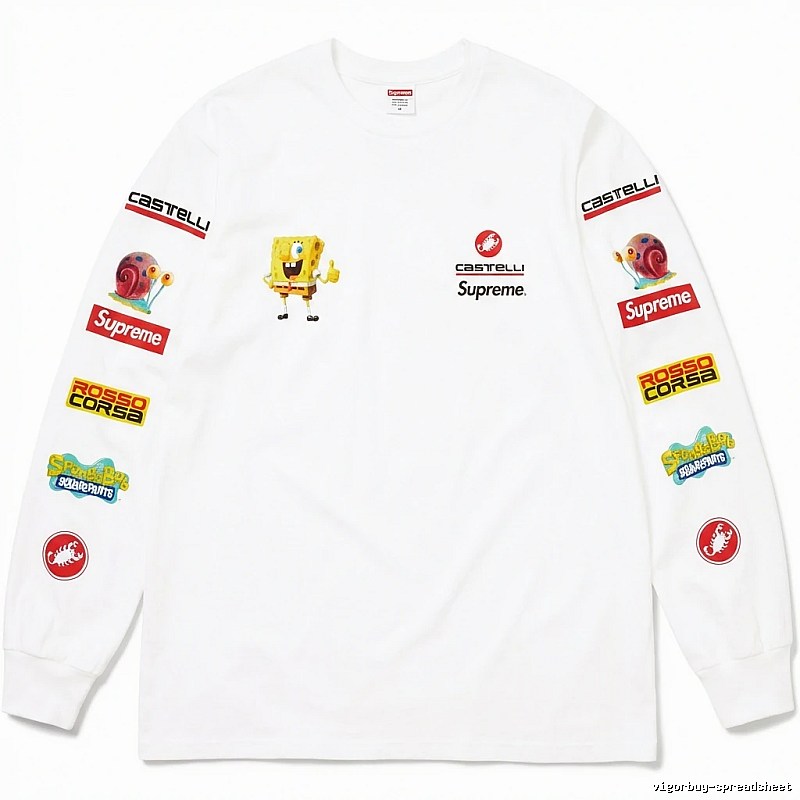 Supreme cartoon trendy white sweatshirt