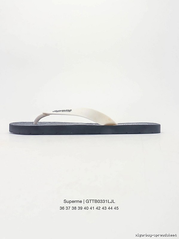 Supreme Casual Street Style Black and White Flip-Flops