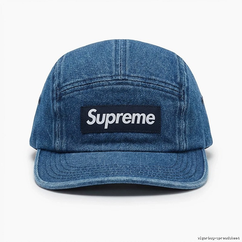 Supreme denim-style blue hat