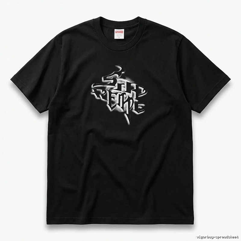 Supreme Flame Wind Black T - Shirt