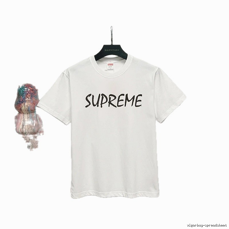Supreme Hand-drawn Print Street Style White T-Shirt