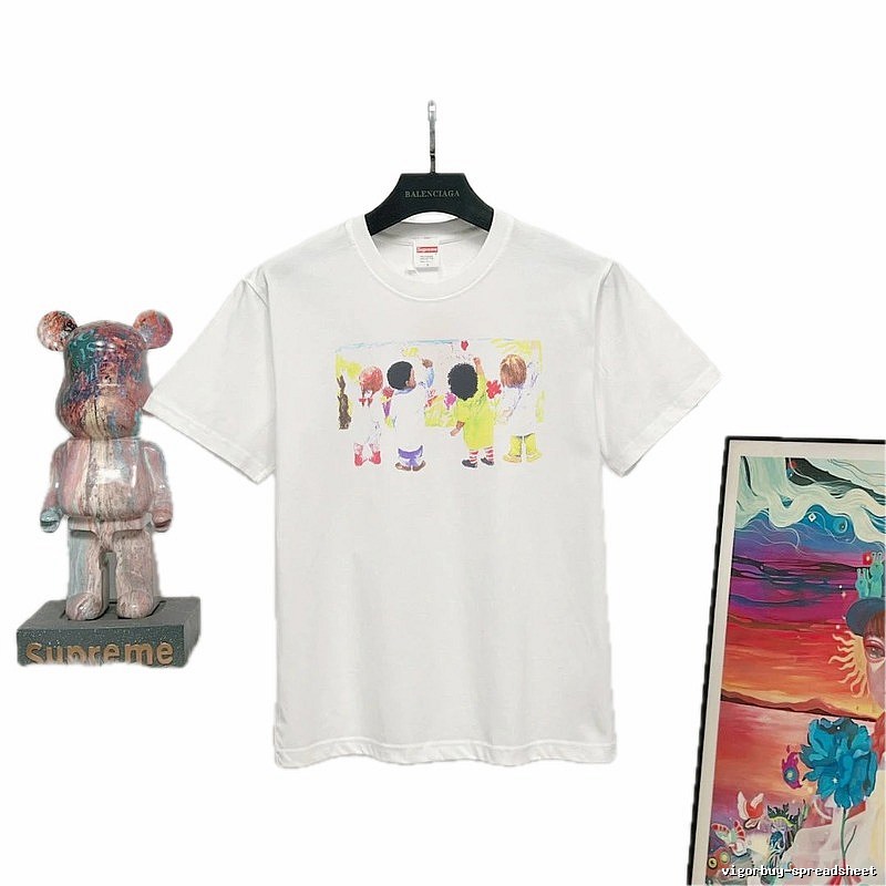 Supreme Kids Print Street Style White T-Shirt