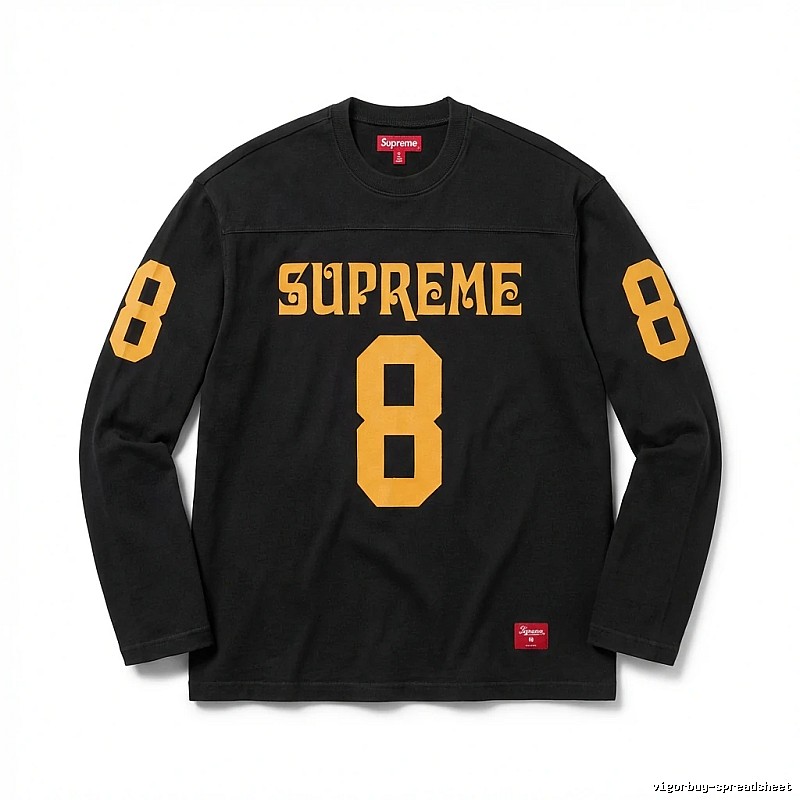 Supreme No.8 Retro Style Black T-shirt