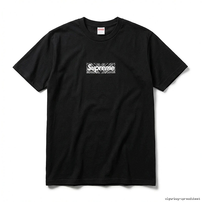 Supreme - printed trendy black T - shirt