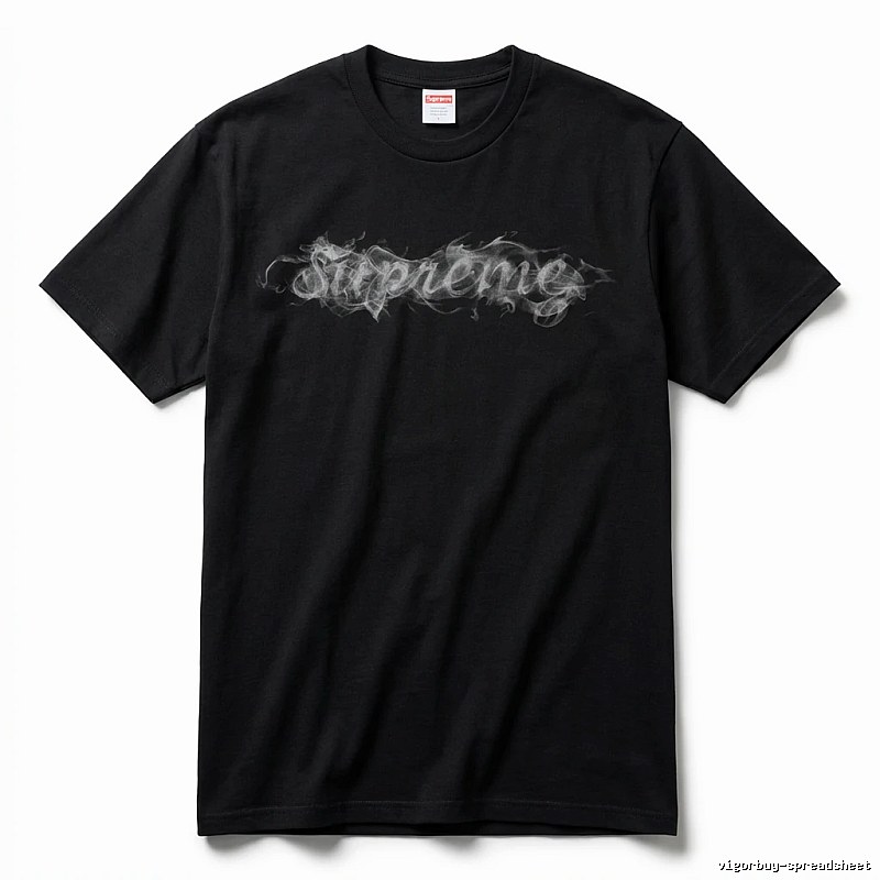 Supreme Smoke Style Black T-shirt