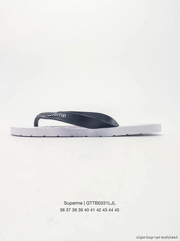 Supreme Street Fashion Black and White Flip-Flops