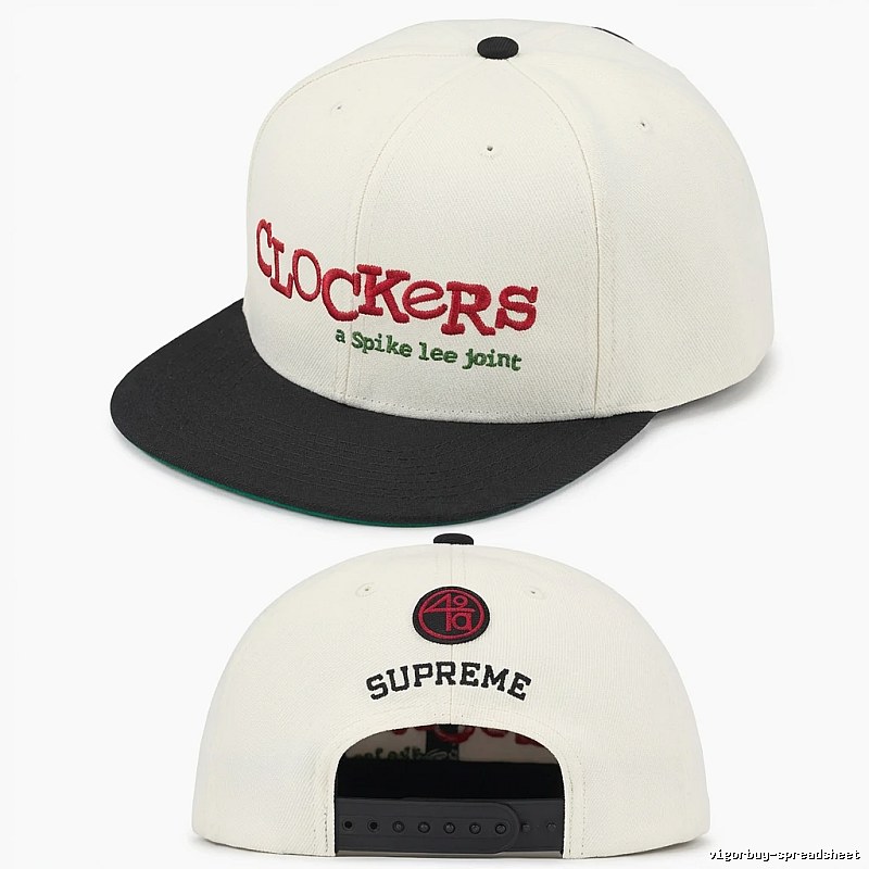 Supreme street style black and white hat