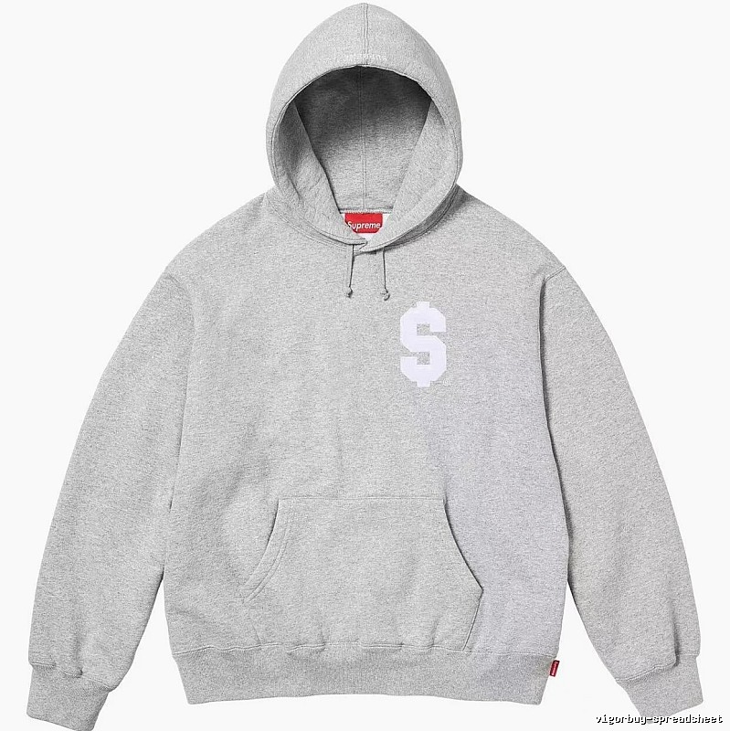 Supreme Travel Logo hoodie Gray Red Oversized with Soft Visual Tone