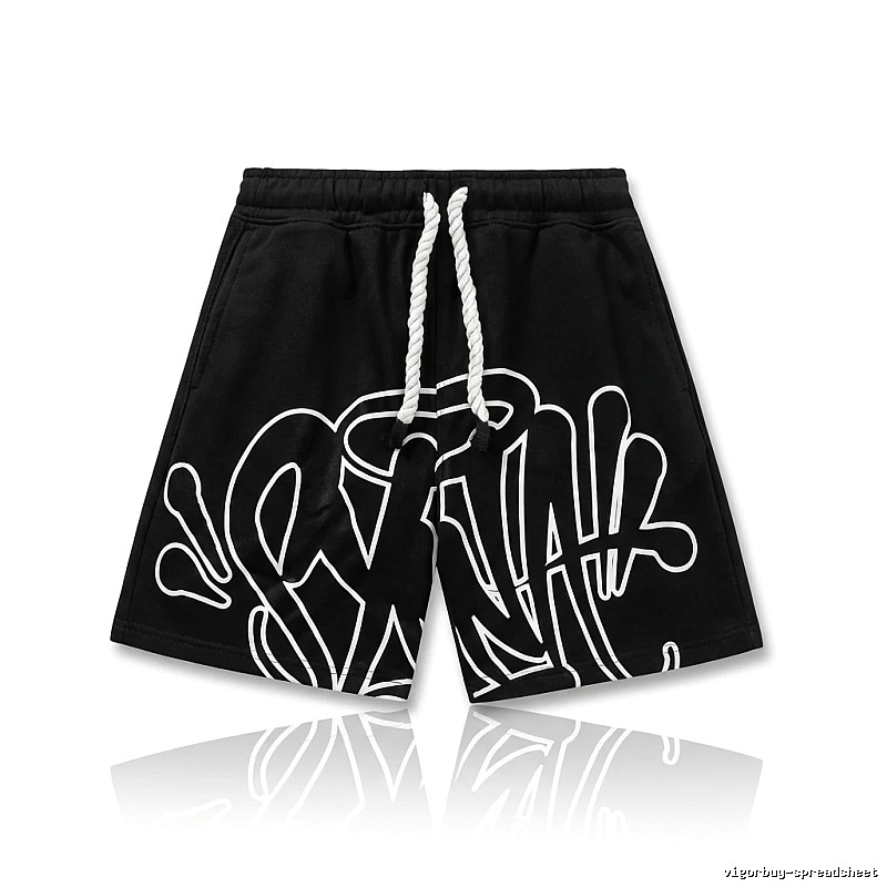 SynaWorld Graffiti-style Black Shorts