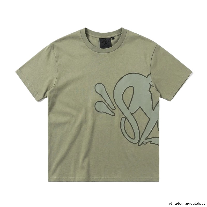 SynaWorld Graffiti Style Khaki T-shirt