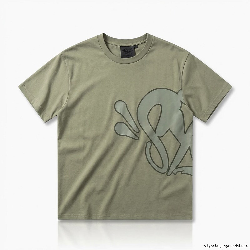 SynaWorld Graffiti Style Khaki T-shirt