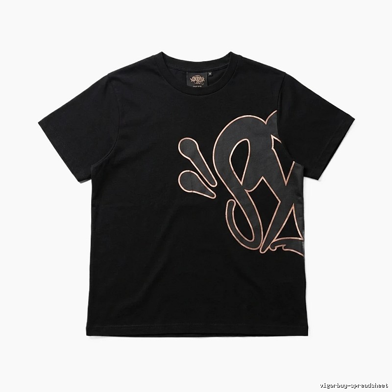 SynaWorld Trendy and Cool Style Black T-shirt