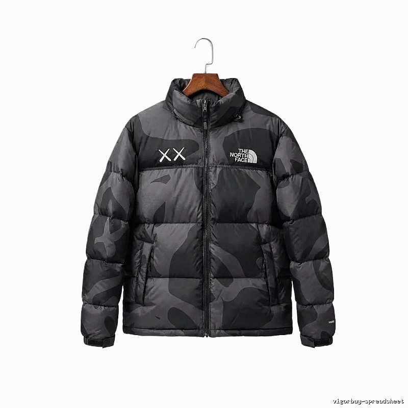 The North Face camouflage-style down jacket (black)