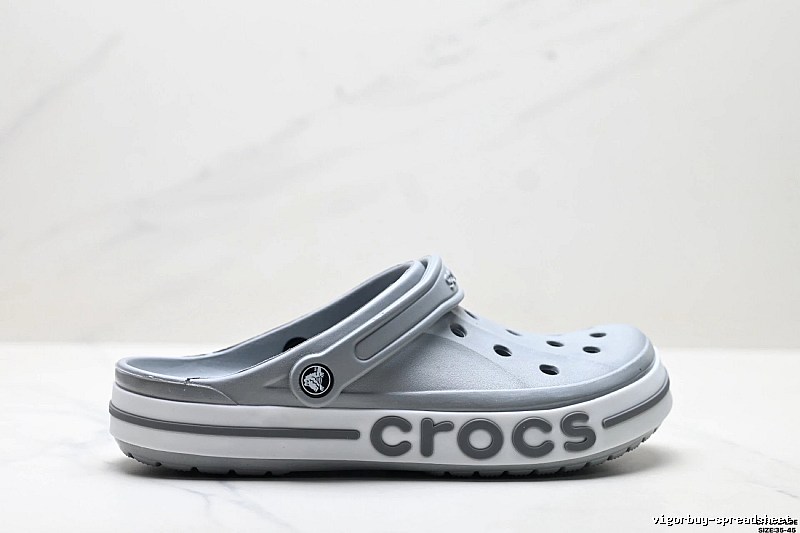 The trendy and cool style of Crocs clogs in silver gray.
