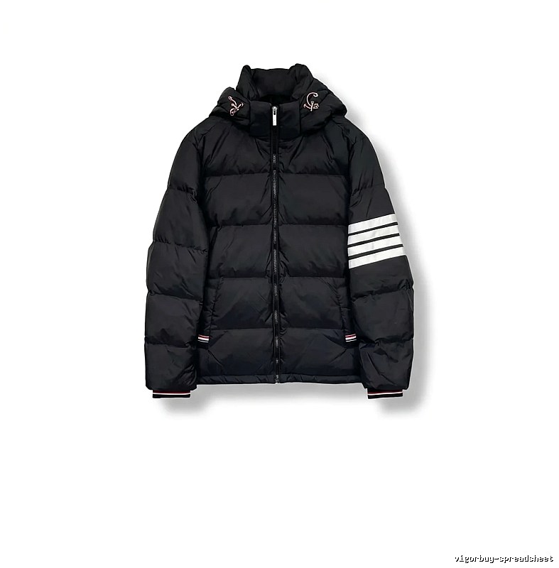 Thom Browne Four - Bar Classic Black Down Jacket