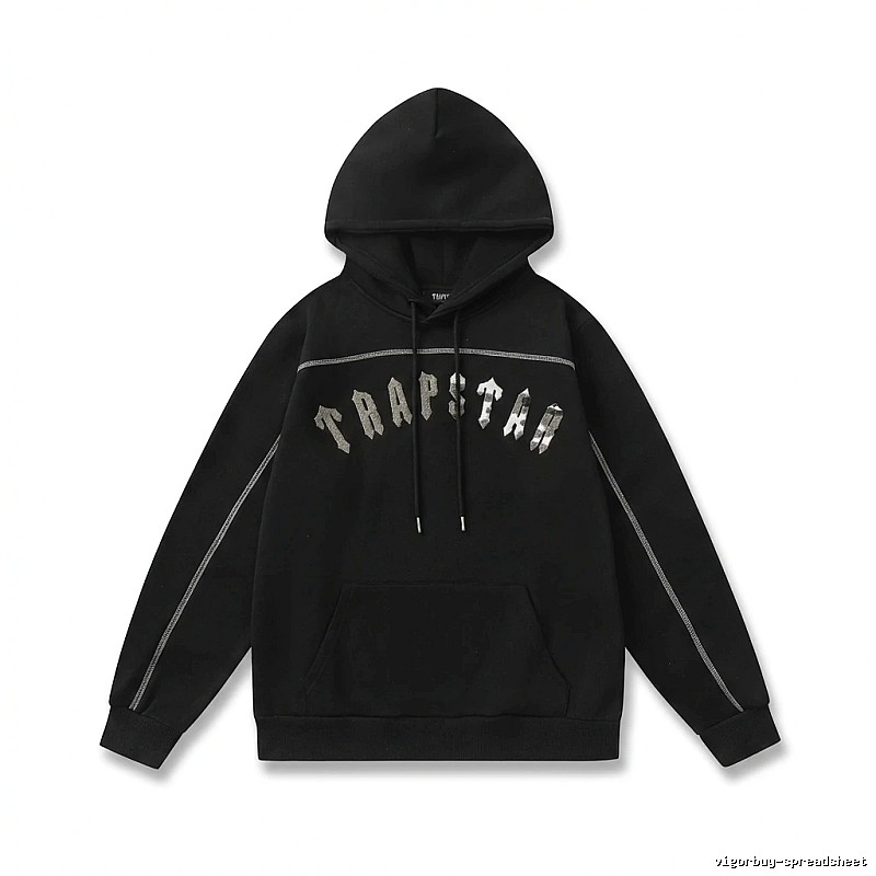 Trapstar Letter Style Black Hoodie