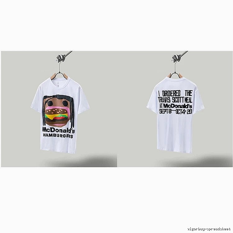 Travis Scott x McDonald's Co-branded Street Style White T-shirt