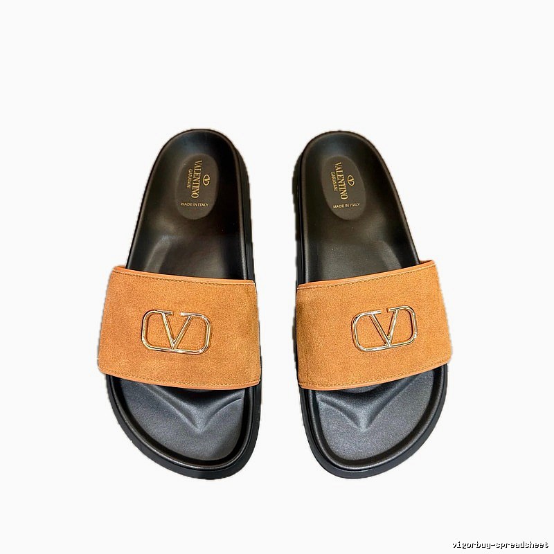 Valentino V-logo Affordable Luxury Style Camel Slide Sandals