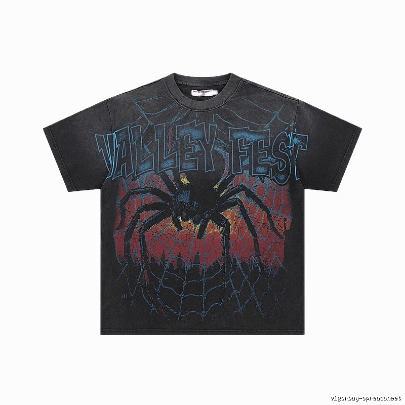 Valley Fest Spider Vintage Distressed Black T-Shirt