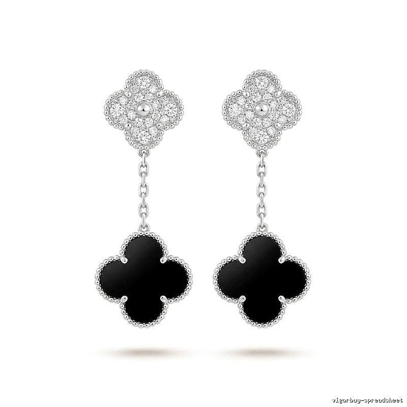 Van Cleef & Arpels Alhambra Black Onyx Earrings