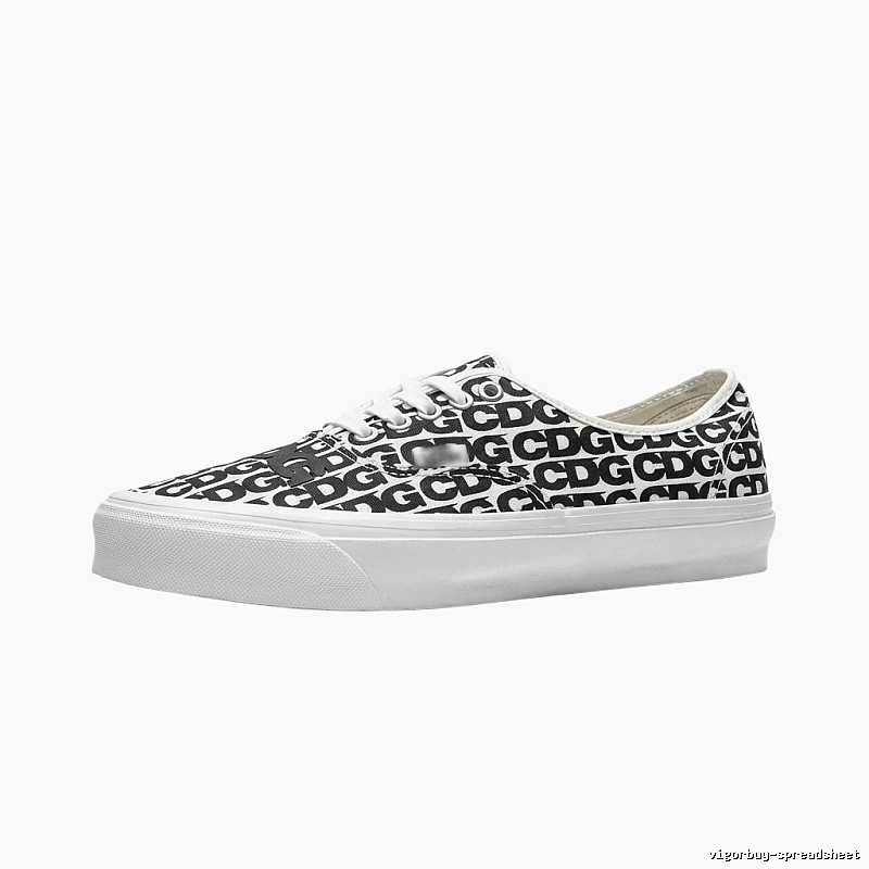 Vans CDG Co-branded Black and White Canvas Shoes