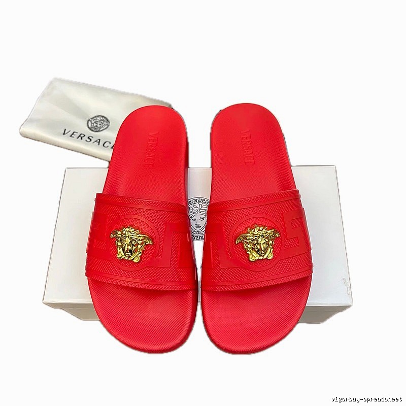 Versace Medusa Luxury-style Red Slide Sandals