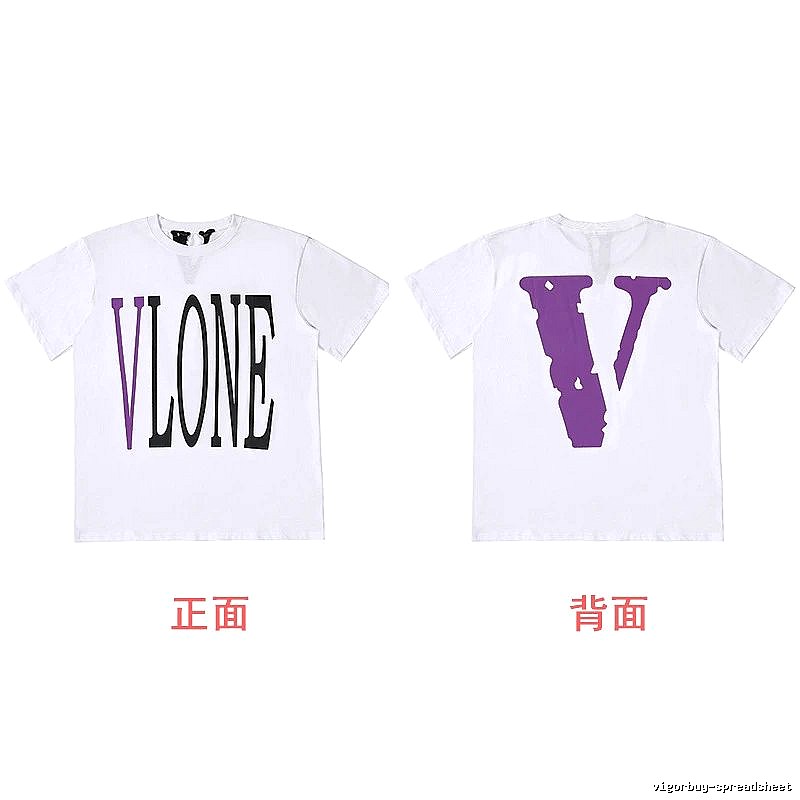 Vlone Casual Logo T-shirt Black Purple Vlone for Streetwear Looks