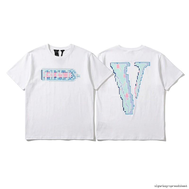 Vlone pixel - style white T - shirt