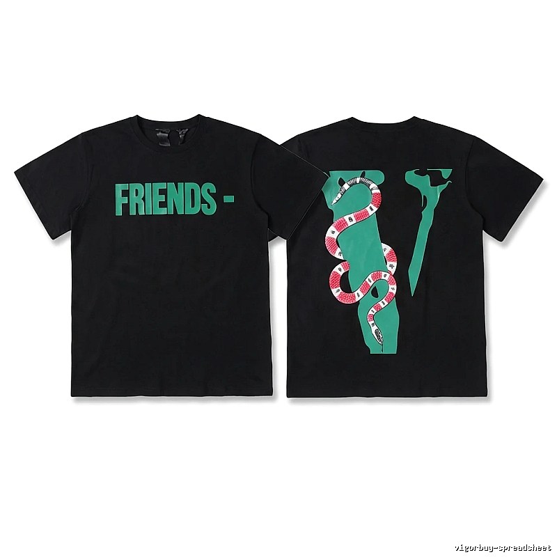 Vlone Snake Print Style Black T-shirt