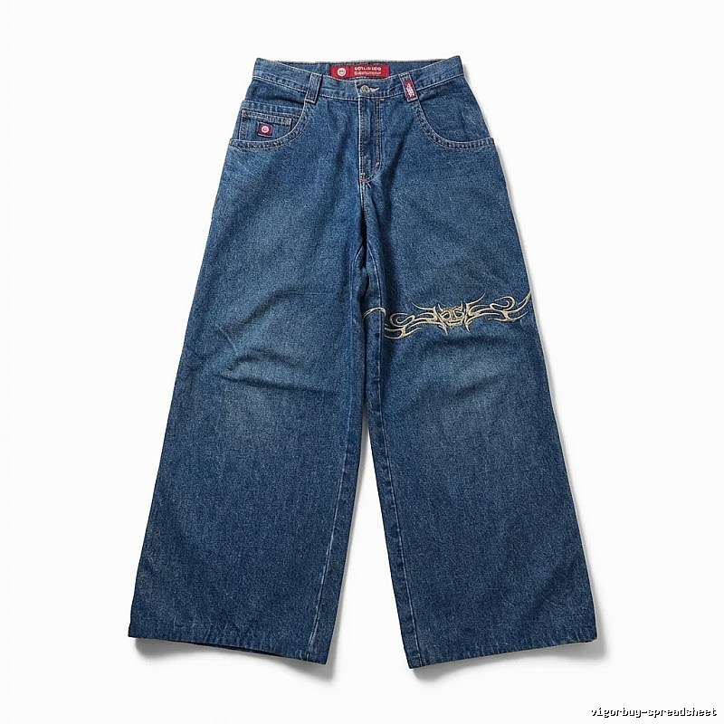 Y2K-style wide-leg jeans