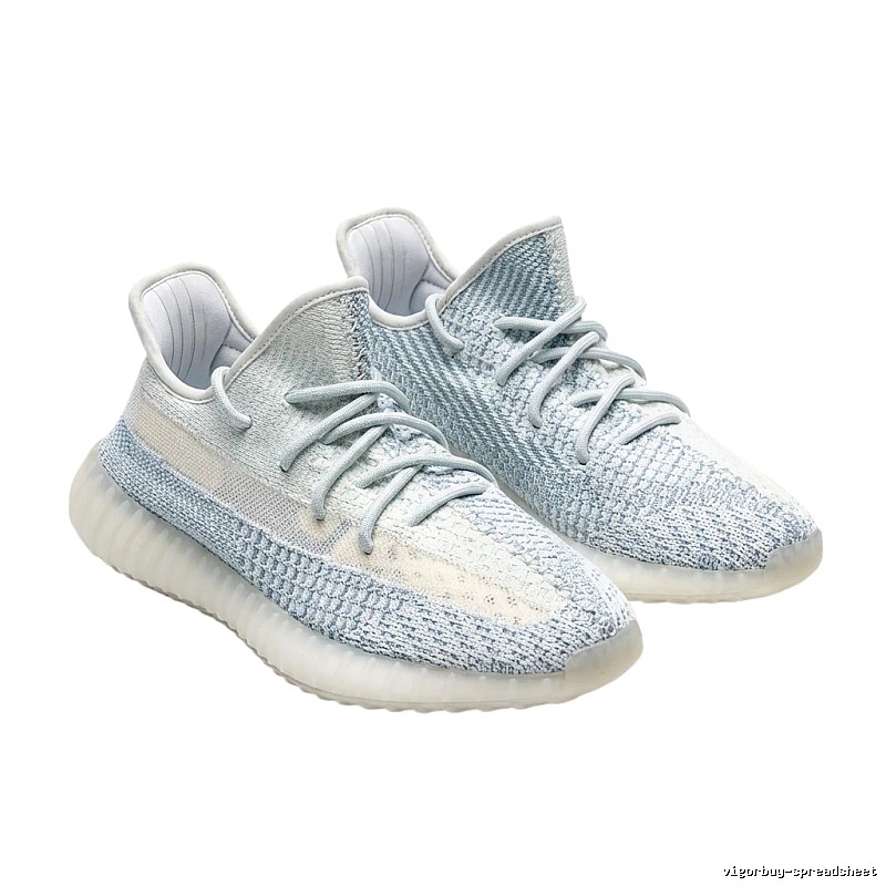 Yeezy 350 V2 Grey and White Gradient Athletic Shoes