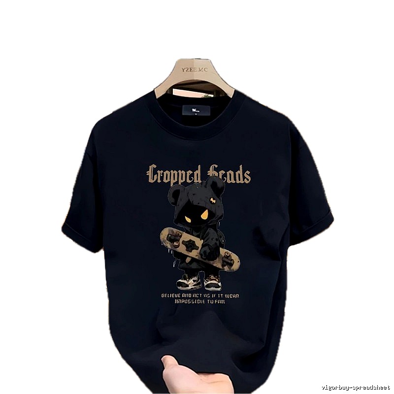 YZEEMC Trendy & Cool Skateboard Bear Navy T-shirt